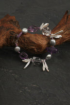 Amethyst & Baroque Pearl /Intuition & Inner Peace/ "Violet Tide" Hand-Knotted Bracelet
