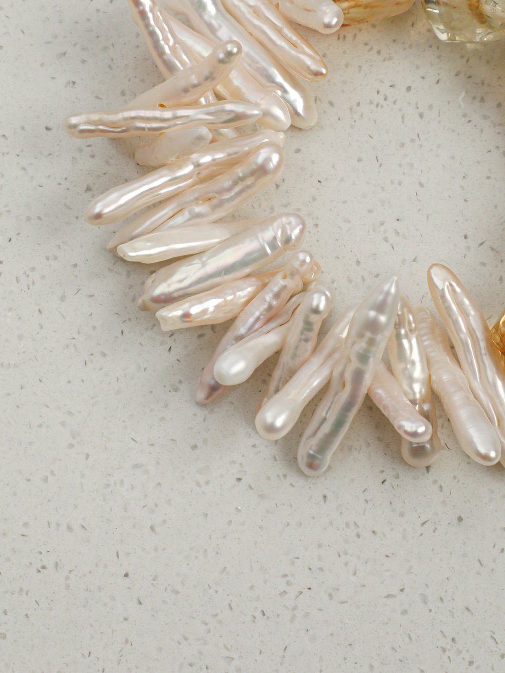 Natural Citrine & Stick Baroque Pearl /Abundance & Solar Radiance/ "Golden Sunburst" Bracelet
