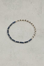 Lapis Lazuli, Black Tourmaline & Pearl/Wisdom & Protection & Femininity/"Lunar Shield" Double Wrap Bracelet