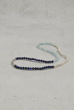 Aquamarine, Lapis Lazuli & Pearl/Confidence & Wisdom & Femininity/"Sunny Isle Silver Song" Triple Wrap Bracelet