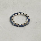 Lapis Lazuli, Black Tourmaline & Pearl/Wisdom & Protection & Femininity/"Lunar Shield" Double Wrap Bracelet