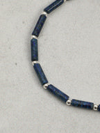 Lapis Lazuli, Black Tourmaline & Pearl/Wisdom & Protection & Femininity/"Lunar Shield" Double Wrap Bracelet