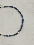 Lapis Lazuli, Black Tourmaline & Pearl/Wisdom & Protection & Femininity/"Lunar Shield" Double Wrap Bracelet
