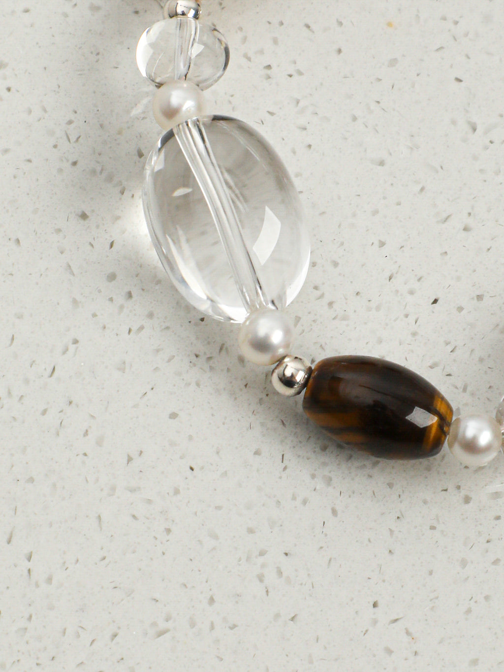Tiger's Eye, Smoky Quartz & Baroque Pearl /Courage & Grounded Abundance/ "Amber Ripple" Bracelet