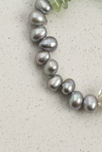 Green Quartz, Prehnite & Grey Pearl /Heart Renewal & Serenity/ "Verdant Ripple" Bracelet