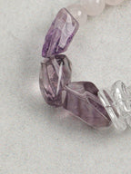 Amethyst, Rose Quartz & Clear Quartz /Inner Peace & Self-Love & Amplification/"Rosy Luminescence" Bracelet