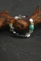 Multi-Gemstone, Blue Kyanite & Baroque Pearl /Chakra Alignment & Clarity/ "Prismatic Ripple" Bracelet