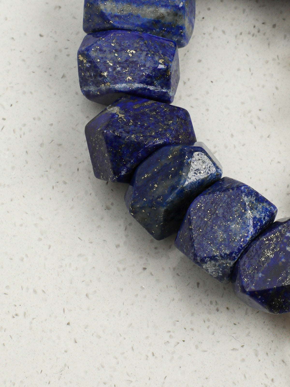 Faceted Lapis Lazuli & Stick Baroque Pearl /Wisdom & Intuition/ "Astral Branch" Split Bracelet