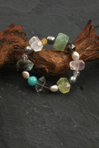 Multi-Gemstone, Persian Agate & Baroque Pearl /Chakra Harmony & Abundance/ "Gathered Light" Bracelet