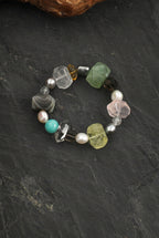 Multi-Gemstone, Persian Agate & Baroque Pearl /Chakra Harmony & Abundance/ "Gathered Light" Bracelet