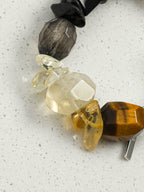 Multi-Gemstone Protection & Abundance/Strength &  Courage "Luminous Obsidian & Inky Pearl" Bracelet
