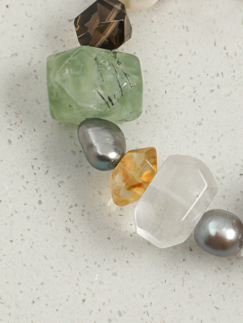 Multi-Gemstone, Persian Agate & Baroque Pearl /Chakra Harmony & Abundance/ "Gathered Light" Bracelet