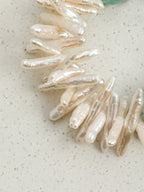 Faceted Amazonite & Stick Baroque Pearl /Hope & Tranquil Truth/ "Verdant Isle" Split Bracelet