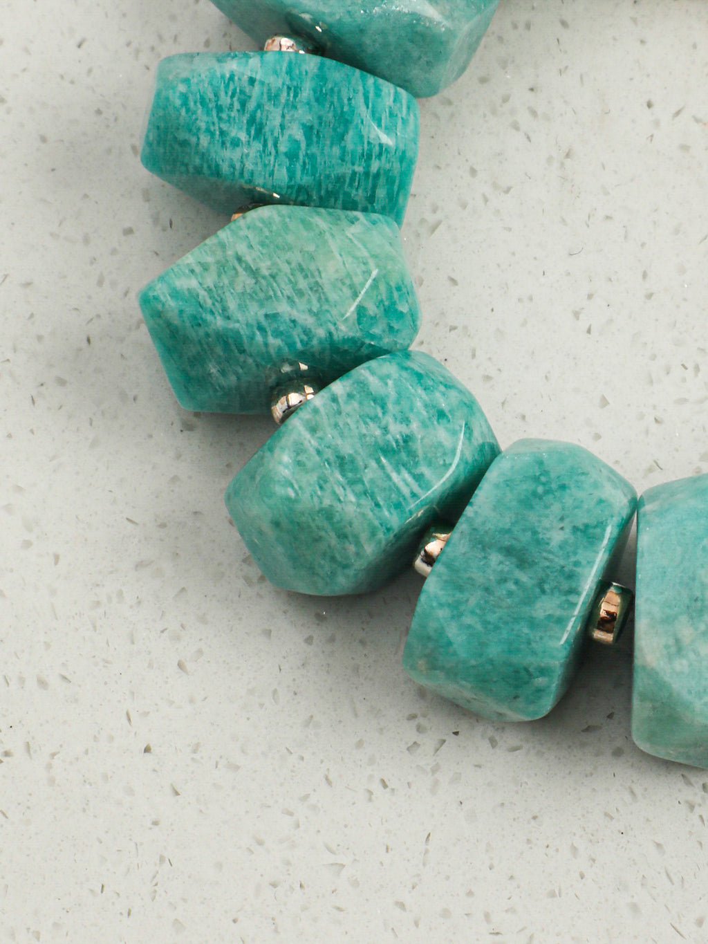 Faceted Amazonite & Stick Baroque Pearl /Hope & Tranquil Truth/ "Verdant Isle" Split Bracelet