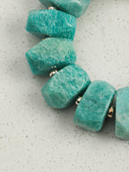 Faceted Amazonite & Stick Baroque Pearl /Hope & Tranquil Truth/ "Verdant Isle" Split Bracelet