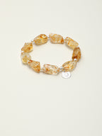 Brazilian Citrine & Pearl/ Happiness & Femininity / "Golden Prism" Bracelet