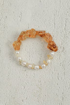 Brazilian Citrine, Citrine &Pearl/Abundance & Happiness & Femininity/"Soft Glow" Bracelet