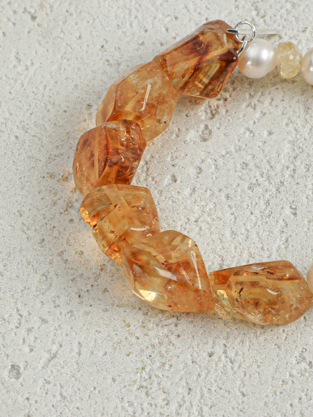 Brazilian Citrine, Citrine &Pearl/Abundance & Happiness & Femininity/"Soft Glow" Bracelet