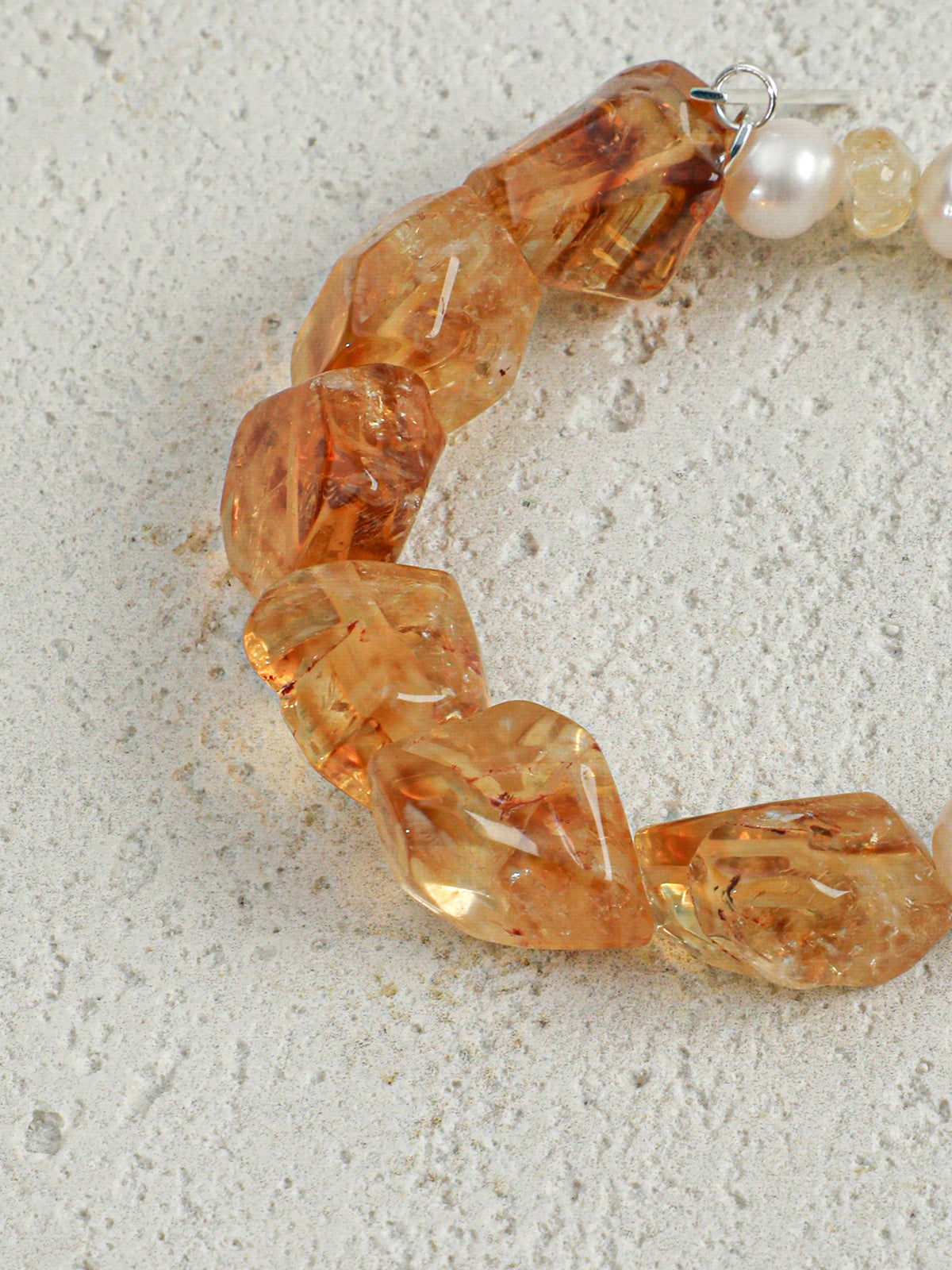 Brazilian Citrine, Citrine &Pearl/Abundance & Happiness & Femininity/"Soft Glow" Bracelet
