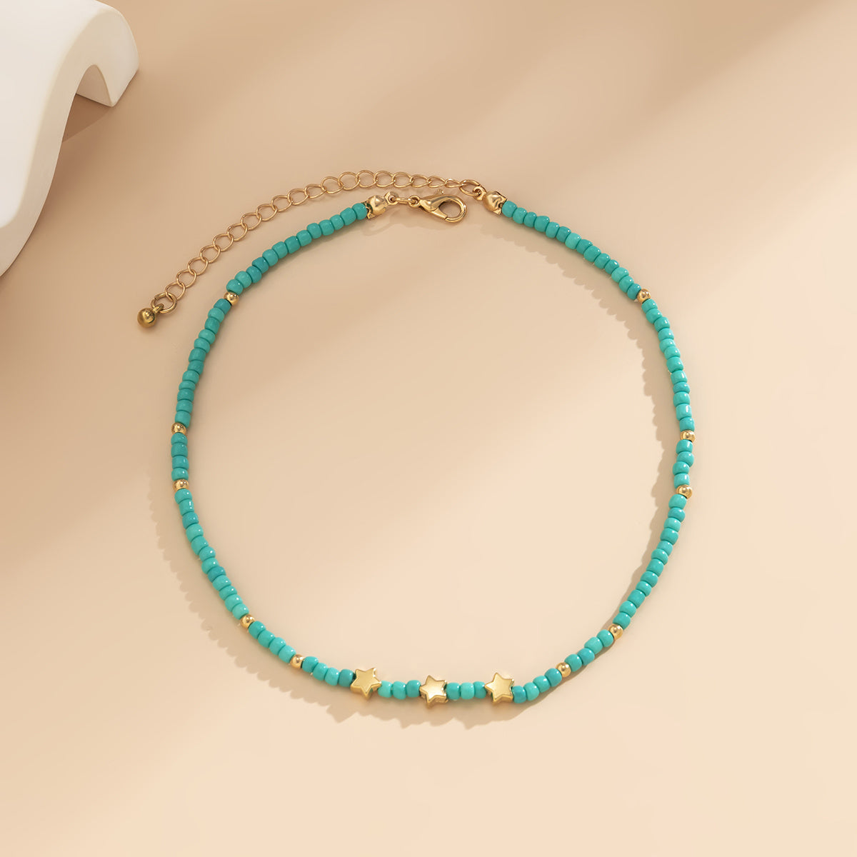 Simple Handmade Beaded Necklace Vintage Colorful Star Necklace 1pc Holiday Style