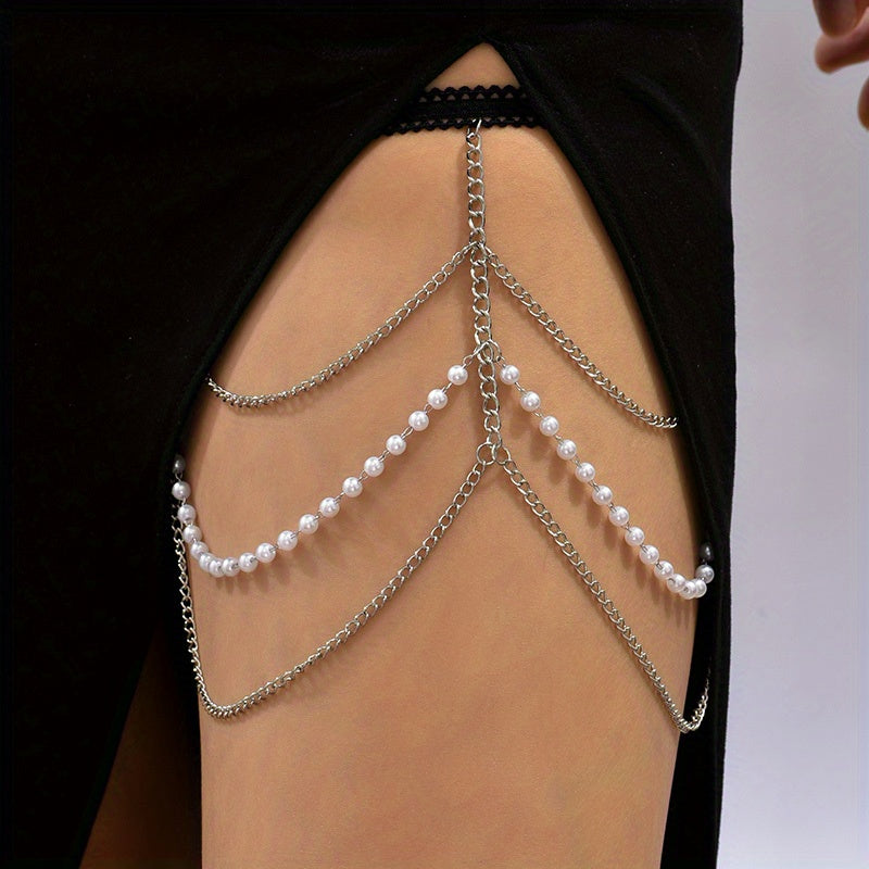 Creative Elastic Multi-layer Chain Butterfly Leg Chain