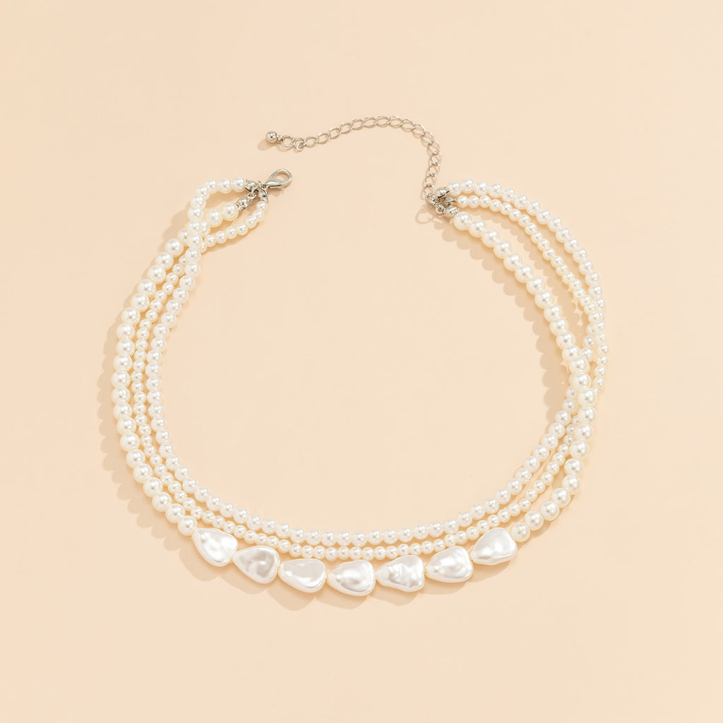 Gorgeous Vintage Stacked Baroque Pearl Multilayer Necklace - Perfect for Ladies!