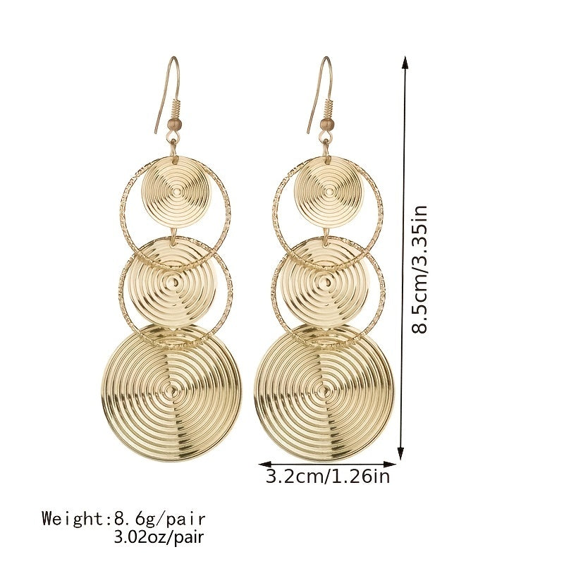 Upgrade Your Party Look with Stylish Multi-Layered Geometric Pendant Dangle Drop Earrings - Perfect for Women and Girls
