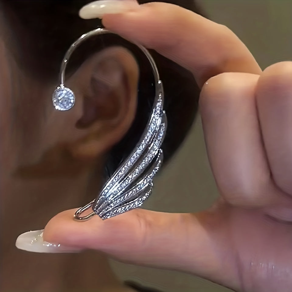 Swan Wings Ear Clip Stud Earrings