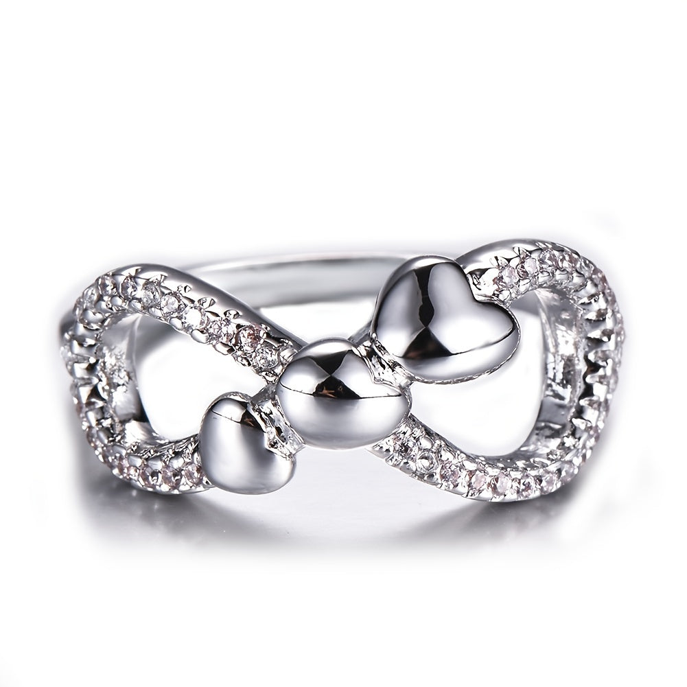 1pc Fashion Infinity Ring Infinity Sign Mixed With Heart To Heart For Female