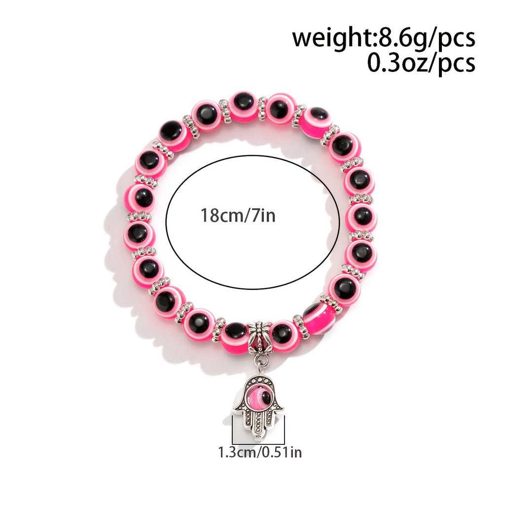Protective & Blessed Hand Jewelry for Women - Lucky Meaning Bracelet with Devil's Eye Pattern Beads