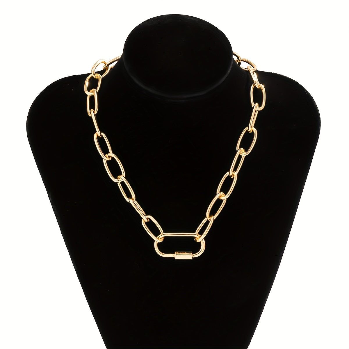 Hip Hop Golden Link Chain Necklace For Women Collar Statement Big Cuban Chunky Thick Necklace