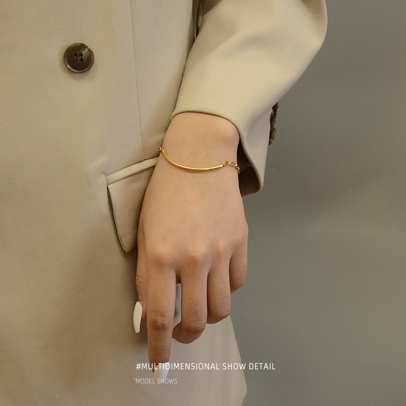 Simple personality heart-shaped titanium steel 18K gold plated