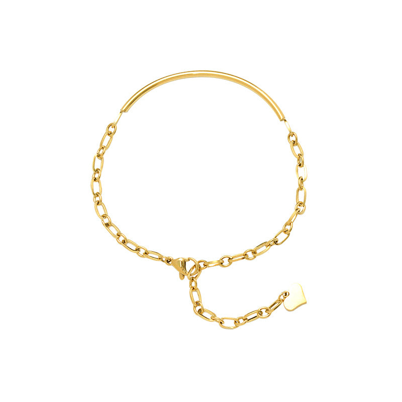 Simple personality heart-shaped titanium steel 18K gold plated