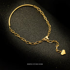 Simple personality heart-shaped titanium steel 18K gold plated