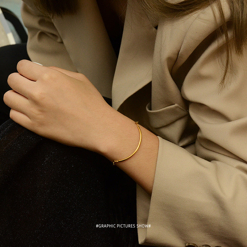 Simple personality heart-shaped titanium steel 18K gold plated
