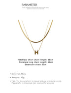 FN Metal Double Letter Necklace LOJS55