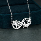 Stunning Blue Opal Turtle Infinity Symbol Pendant Necklace - Perfect Valentine's Day Gift!