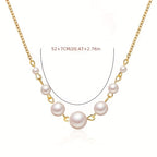 Elegant Round Shape Faux Pearl Chain Necklace