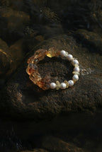Brazilian Citrine, Citrine &Pearl/Abundance & Happiness & Femininity/"Soft Glow" Bracelet