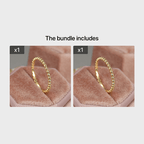 Gorgeous Gold-Plated Bead-Shaped Wave Point Stacking Ring for Women