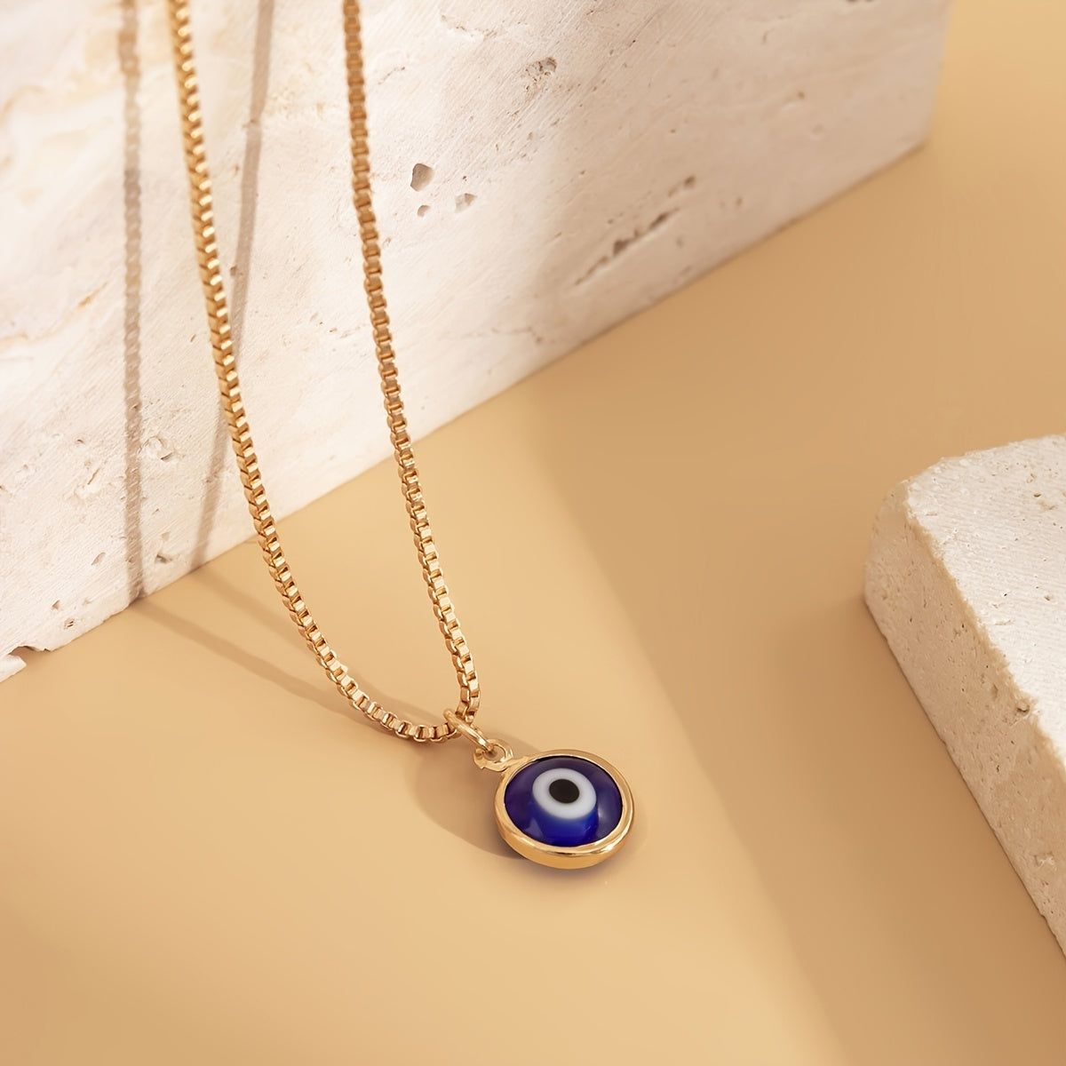 Devil's Eye Shape Pendant Necklace 1 Pc Minimalist Alloy Neck Chain Jewelry Lucky Protection Jewelry Gift