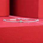 Moissanite Chain Bracelet Adjustable 925 Silver Hand Chain Jewelry Decor