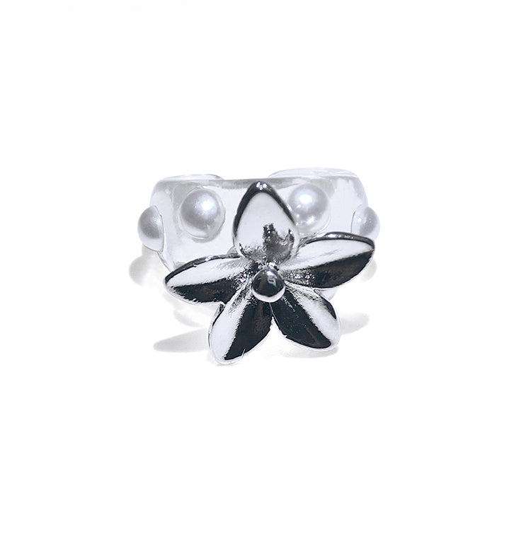 FN Flower Acrylic Faux Pearl Ring LOJS23