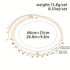 3 Pcs Mini Butterfly Faux Pearls Tassel Pendant Thin Chain Waist Chain Summer Beach Bikini Body Chain