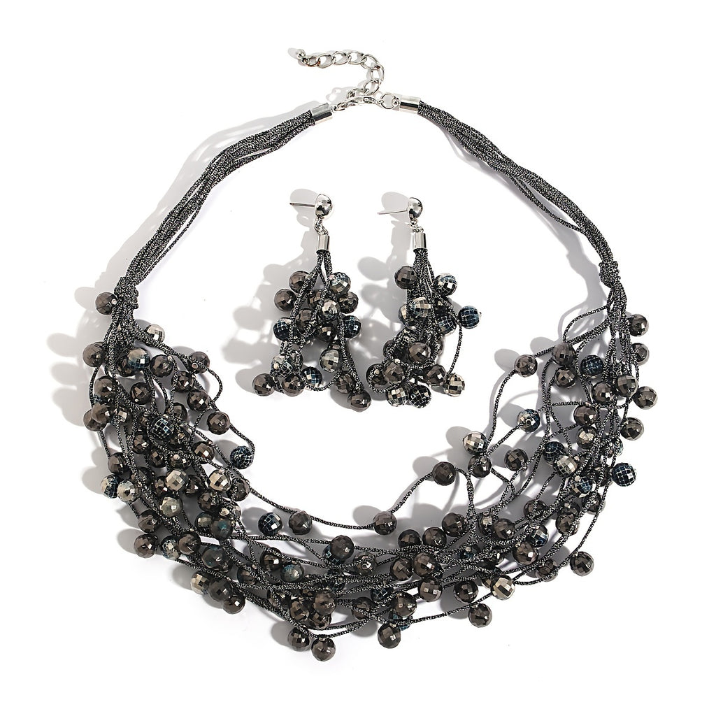 3/4pcs Earrings Bracelet Necklace Traditional Jewelry Set Multi Sets To Choose Exaggerated Party Accessories Perfect Chrismas / Halloween Decor