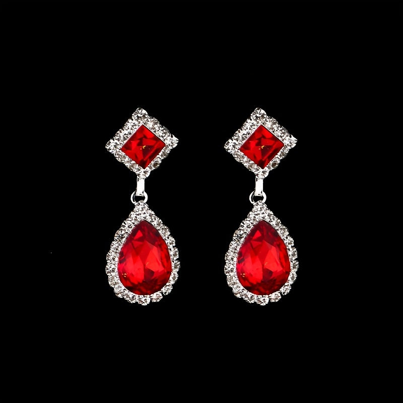 2 pcs Elegant Water Drop Zircon Jewelry Set - Perfect Gift for Weddings and Special Occasions