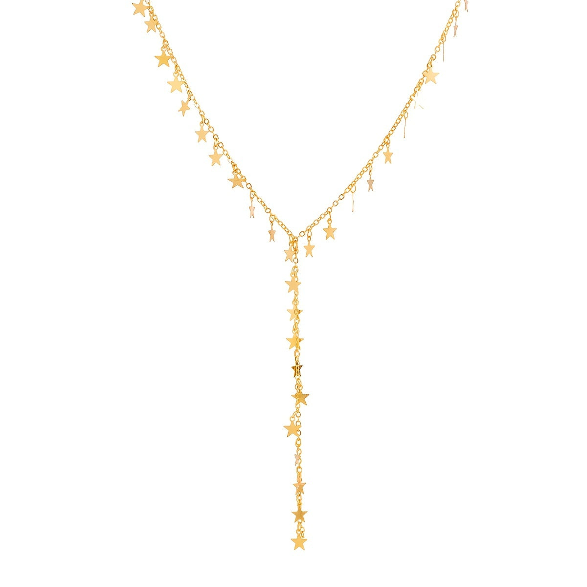 Add a Touch of Starry Glamour to Your Look with Our Y-Shaped Star Tassel Pendant Necklace - Perfect for Weddings, Proms, Festivals, and More!