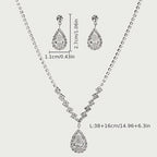 Luxury Rhinestone Water Drop Necklace Set - Fashionable and Eye-Catching Jewelry for Any Occasion