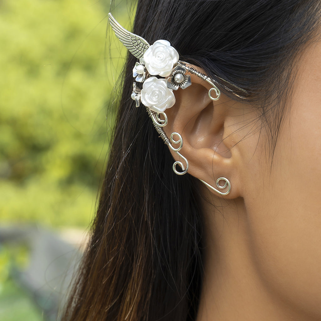 Delicate Vintage Flower Ear Cuff Earrings - A Perfect Gift for the Special Woman in Your Life