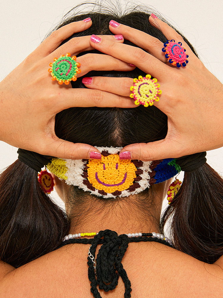 LB Hand Hook “Smiling Faceâ€?Knitted Cute Headband LOJL63